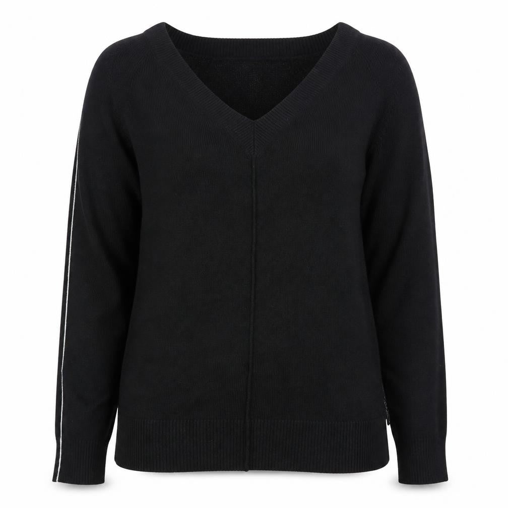 The White Company Women Black M V-Neck Pullover Jumper