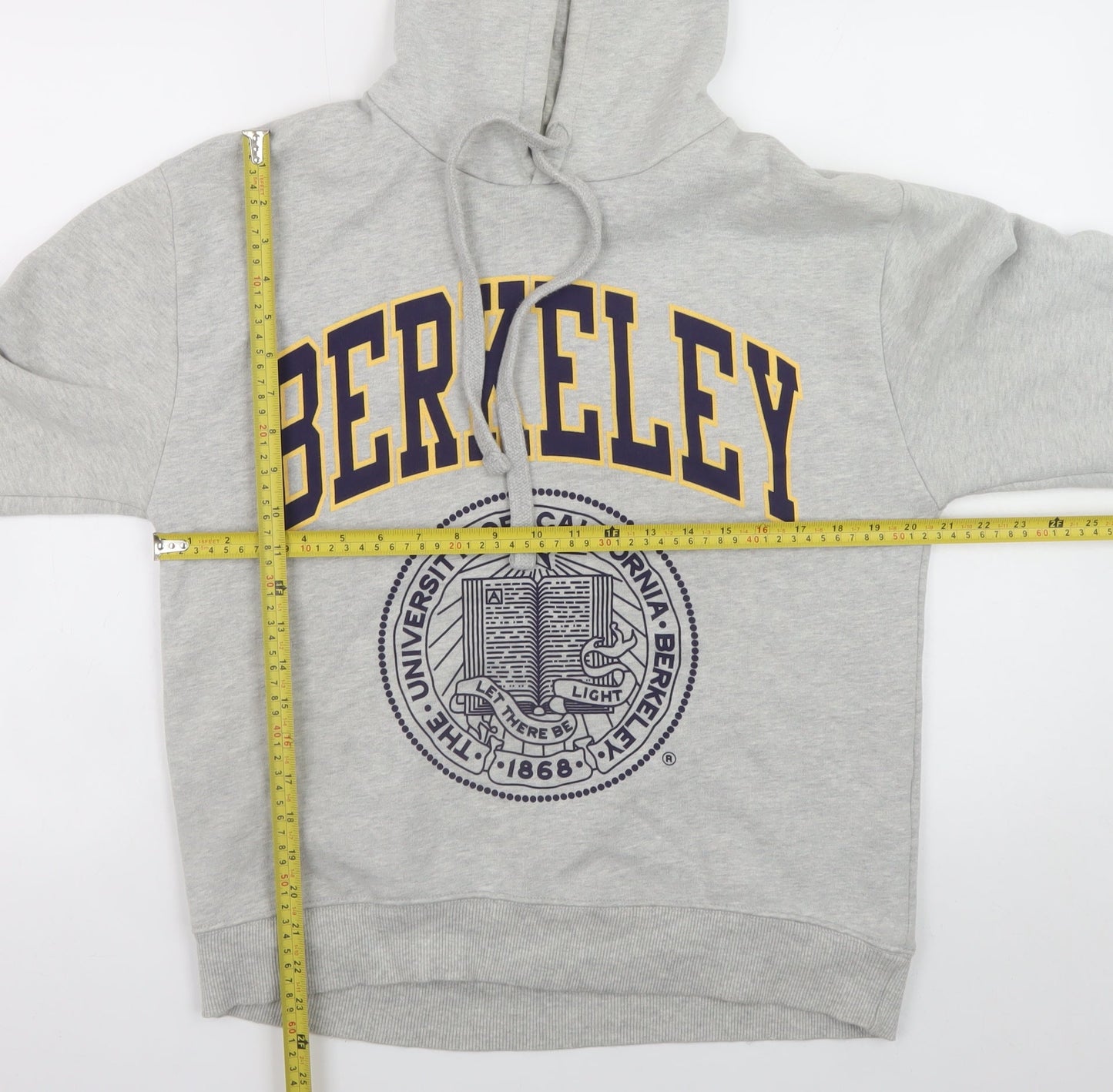 Zara Men Grey Berkeley Pullover Hoodie S Graphic Print
