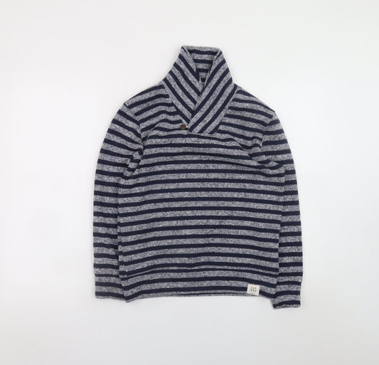GAP Kids Navy Grey Striped Pullover Sweatshirt 10-11 Years