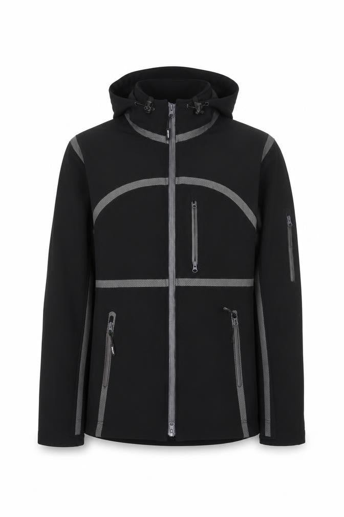 Kombi Men's Black Softshell Hooded Jacket Size S Outdoor