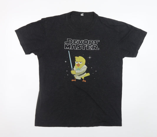 Next Level Men’s Black DevOps Master Graphic T-Shirt Size M