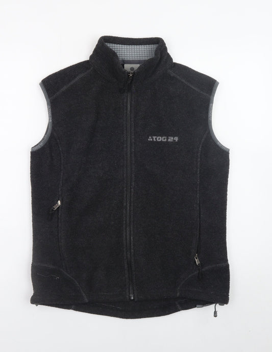 TOG24 Womens Black Fleece Waistcoat Bodywarmer Size 10
