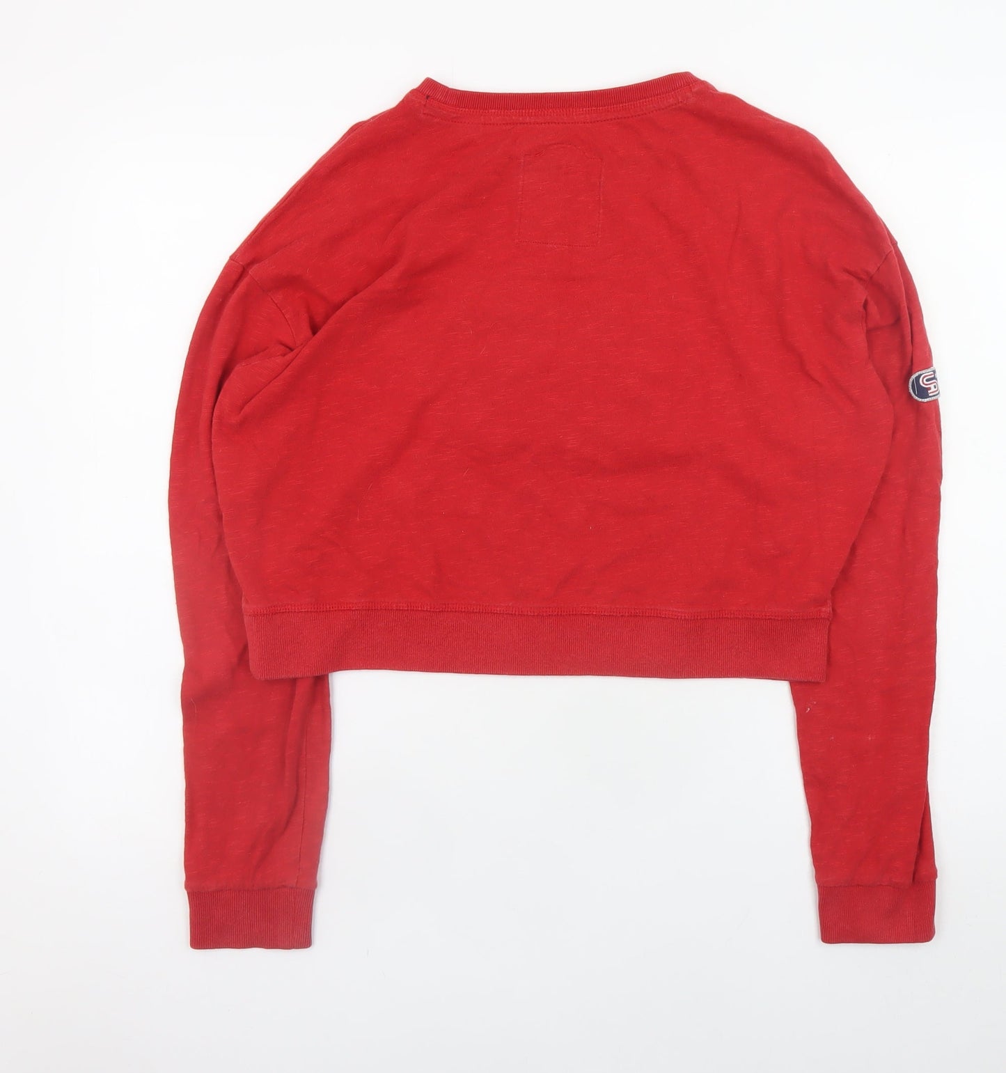 Superdry Women's Red XS Cropped Pullover Sweatshirt 68 Athletics