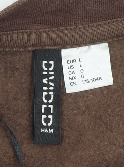 H&M Divided Brown Cropped Pullover Sweatshirt Women L National Athletics