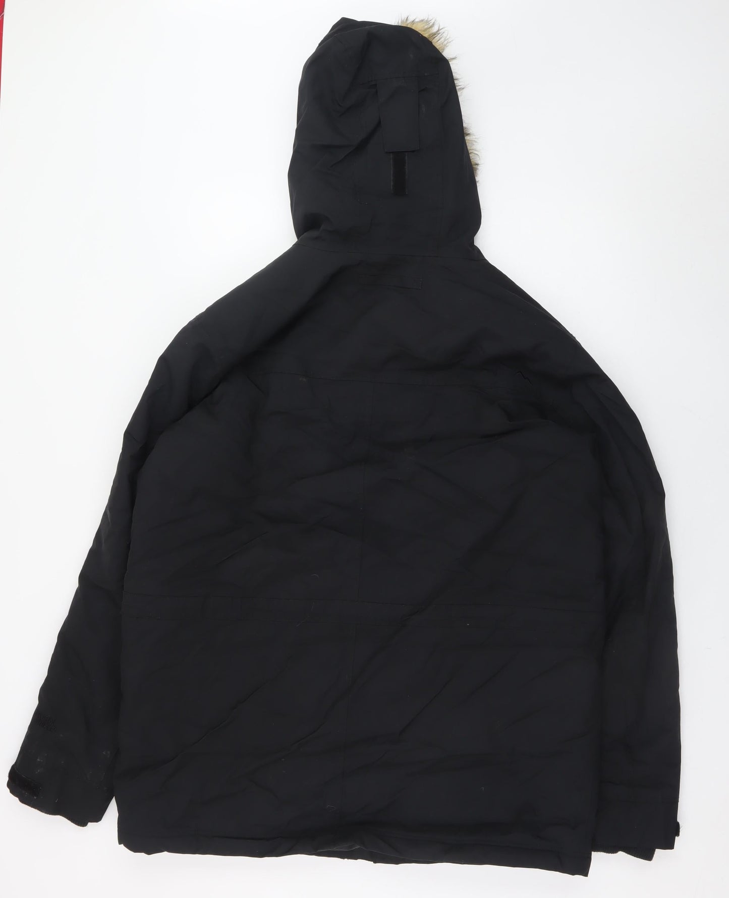 Peter Storm Men's Black S Winter Parka Hooded Faux Fur Trim Jacket