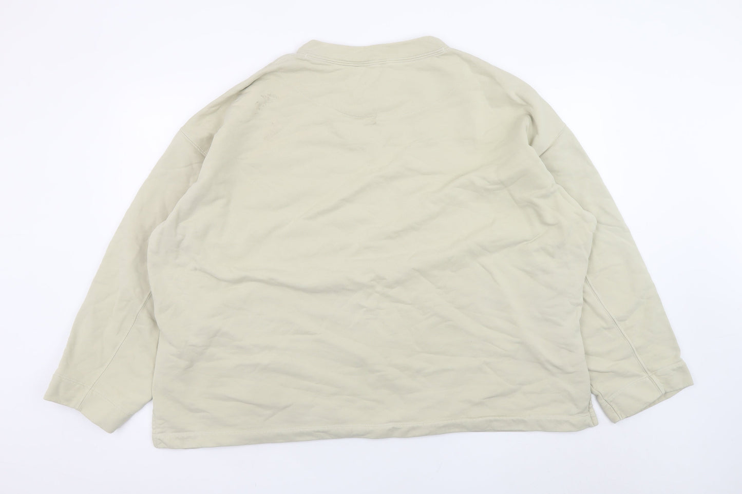 Uniqlo Men’s Beige XL Crew Neck Cotton Pullover Sweatshirt