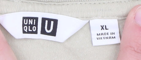 Uniqlo Men’s Beige XL Crew Neck Cotton Pullover Sweatshirt
