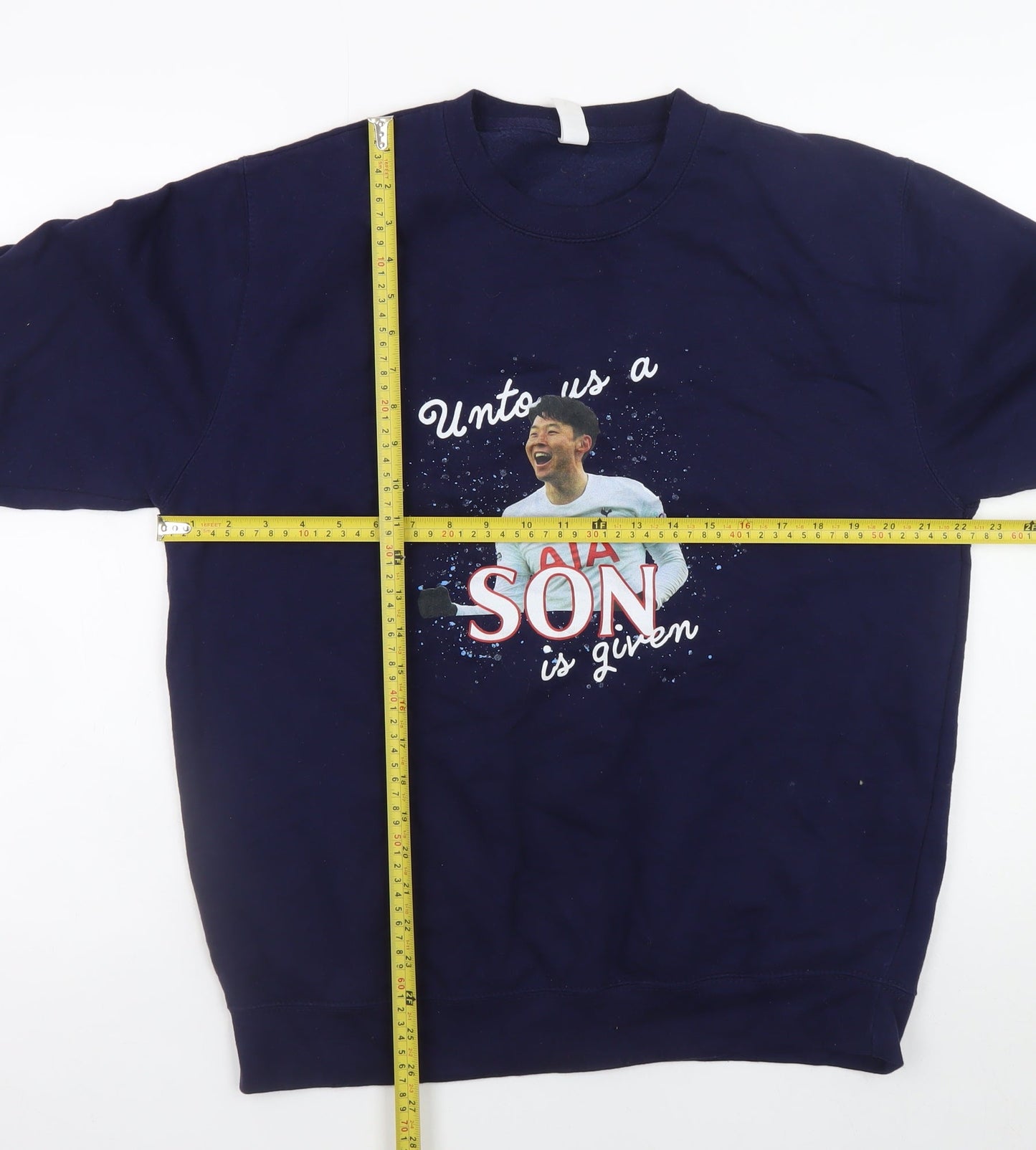 JustHoods Men's Blue Graphic Print Pullover Sweatshirt L