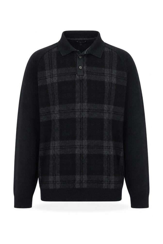Next Men's Black Check Collared Cotton Long Sleeve Casual Shirt M