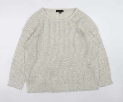 Additional front view of Atmosphere Women Ivory Sequin Knit Jumper, size 20
