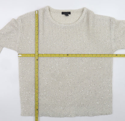 Back view of Atmosphere Women Ivory Sequin Knit Jumper, size 20