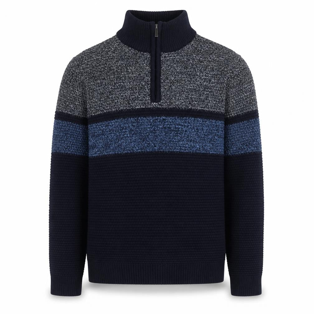 Nutmeg Men Blue Small 1/2 Zip High Neck Acrylic Knit Jumper