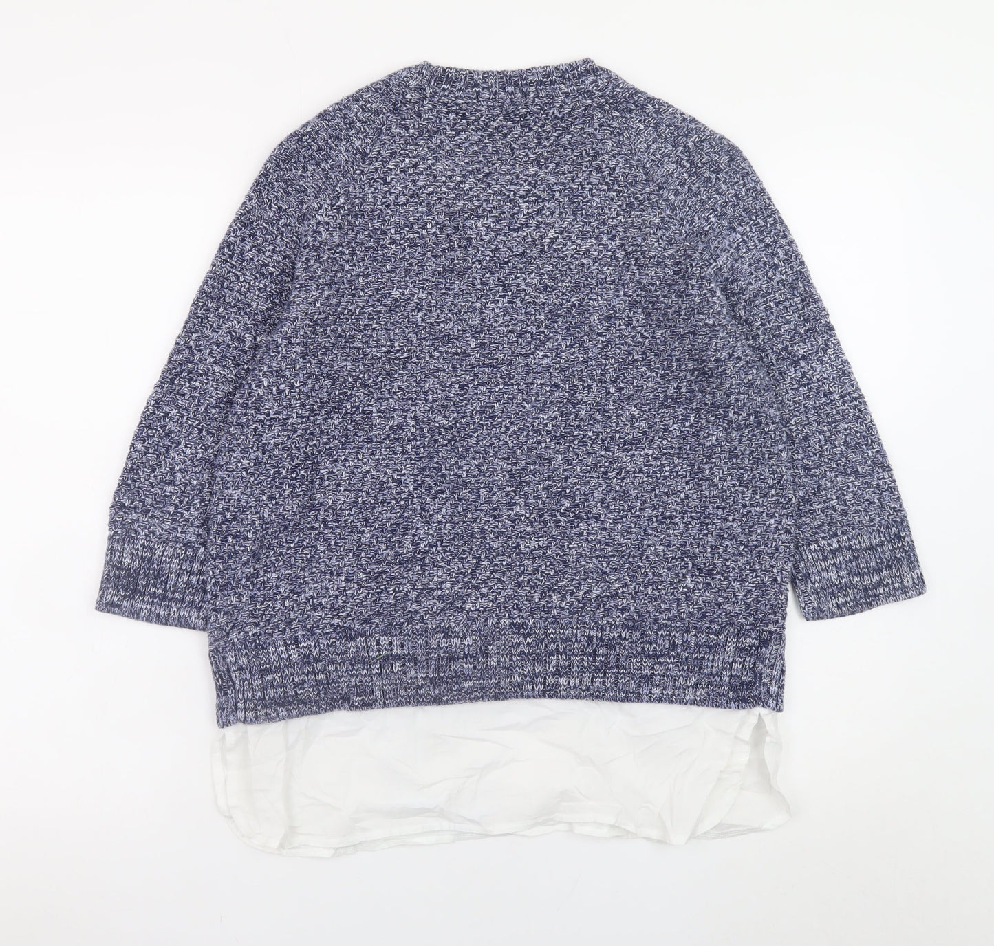 Tu Women Blue Size 14 Cotton Knit Pullover Jumper