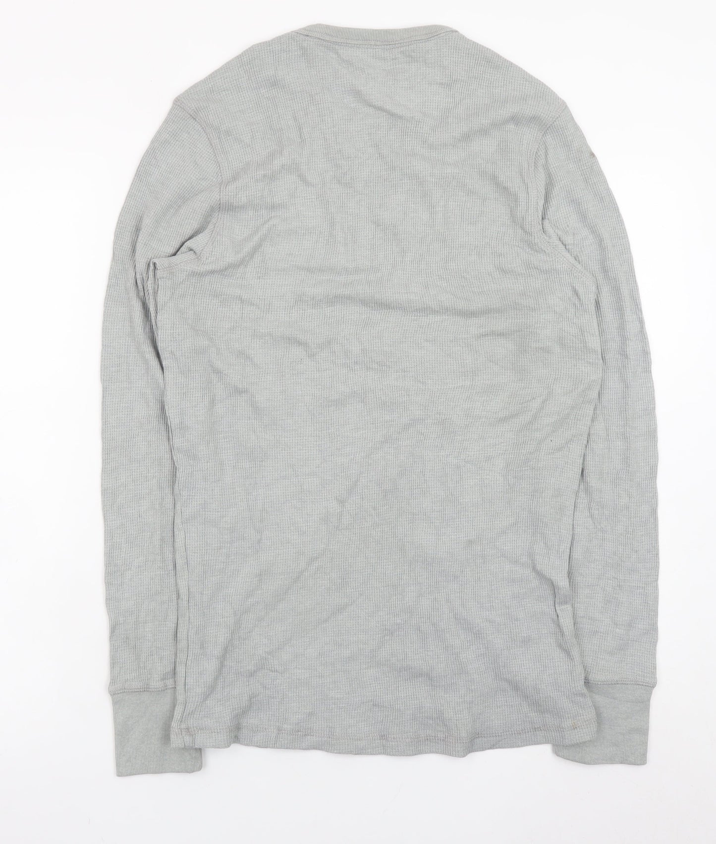 Tommy Hilfiger Men's Grey Long Sleeve Cotton Crew Neck T-Shirt Size S