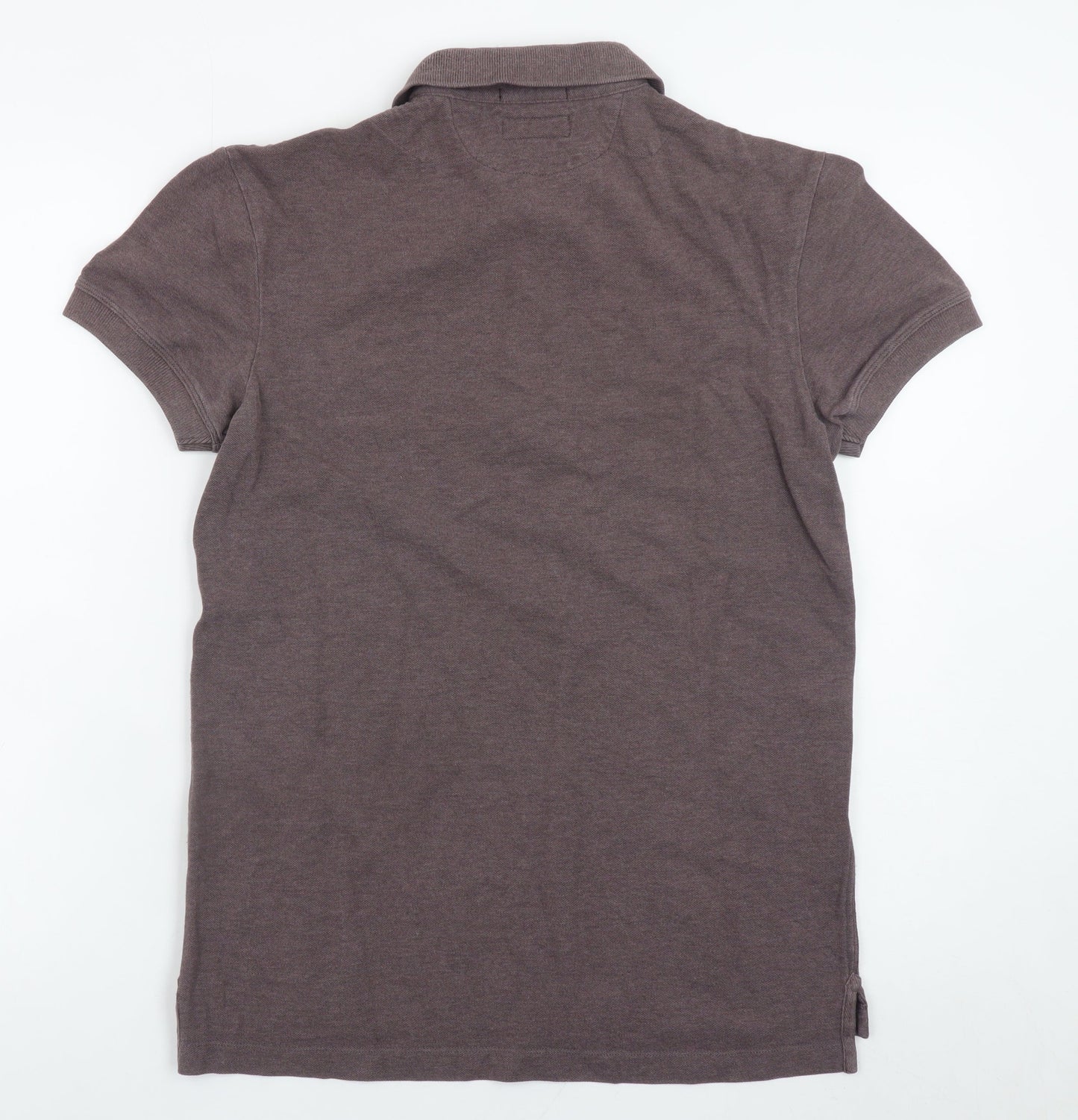AllSaints Men's Brown Slim Fit Cotton Polo Shirt Size S