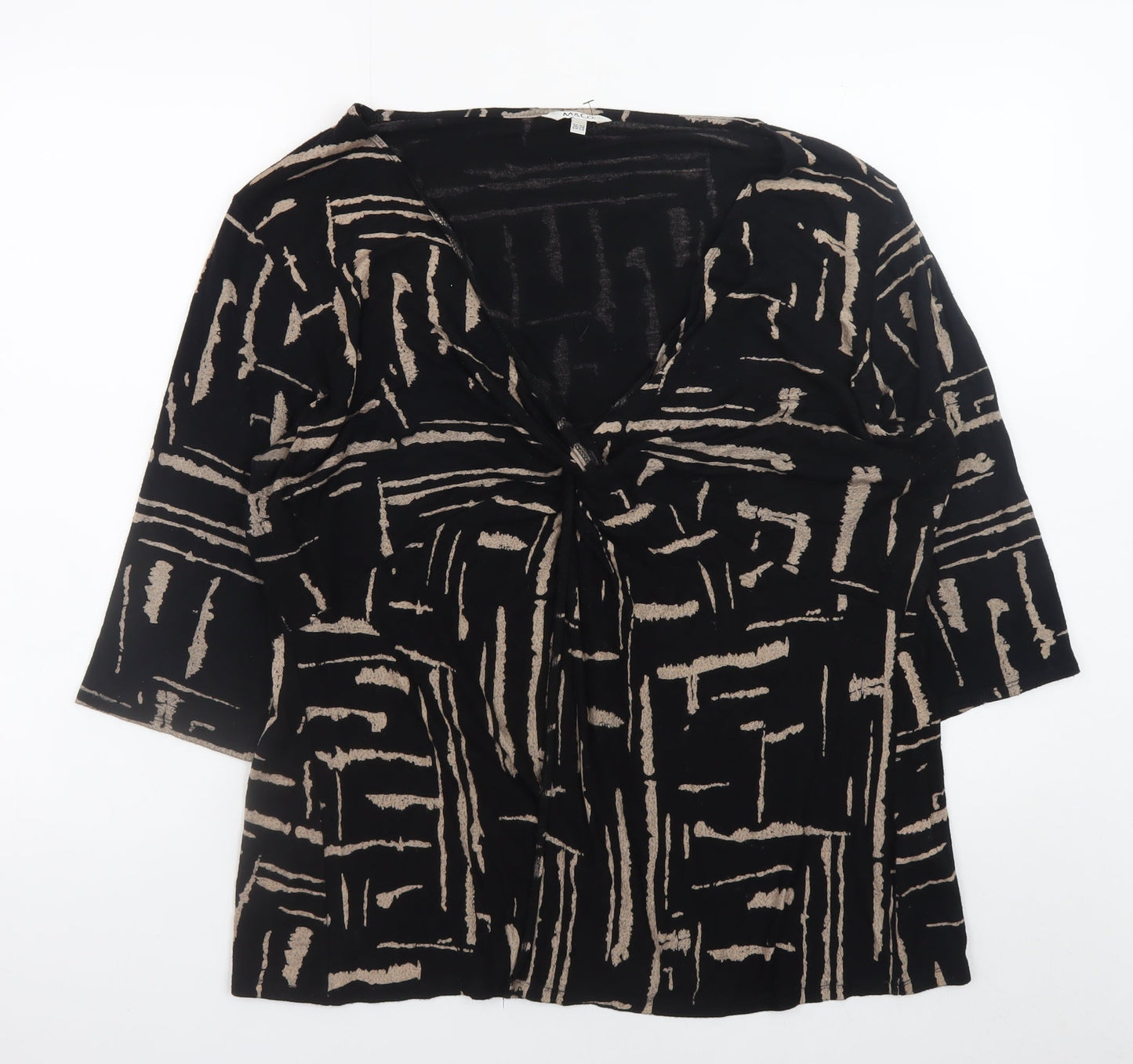 M&Co Women’s Black Geometric Viscose Tunic Blouse Size 26/28