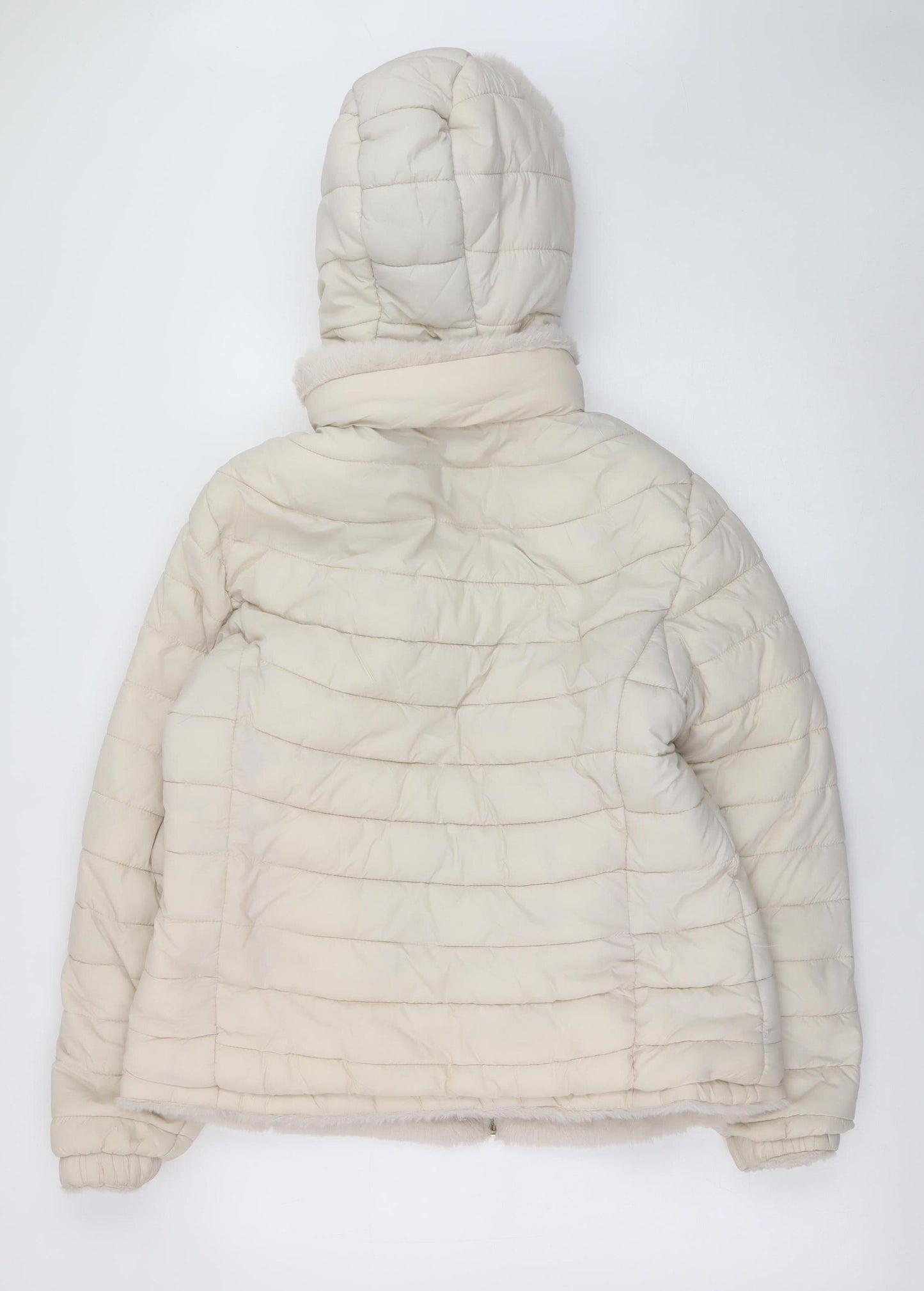 Giada Pelin Fashion Womens Ivory L Quilted Puffer Jacket