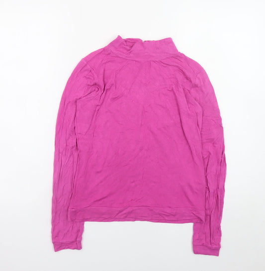 Red Herring Women’s Pink Long Sleeve Mock Neck Top Size 14 Viscose Blend