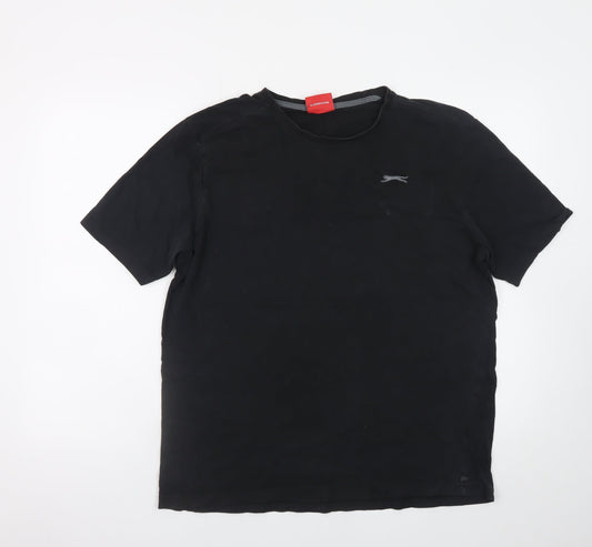 Slazenger Men's Black Crew Neck L Lightweight Cotton T-Shirt