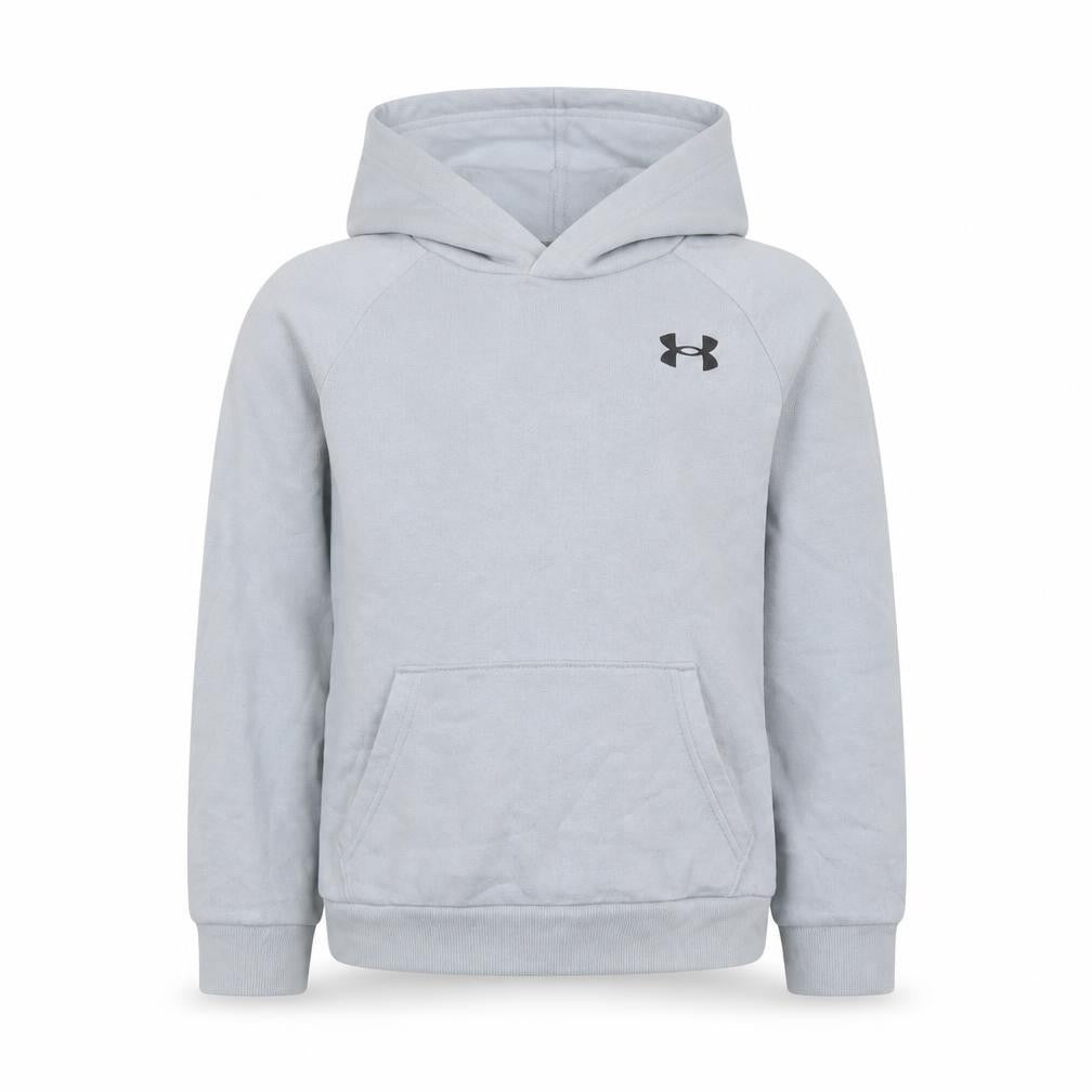 Under Armour Boys Grey Pullover Hoodie YSM 7-8 Years Fleece Sportswear