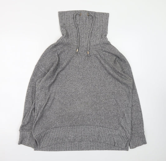 F&F Women's Grey High Neck Knit Pullover Jumper Size 12