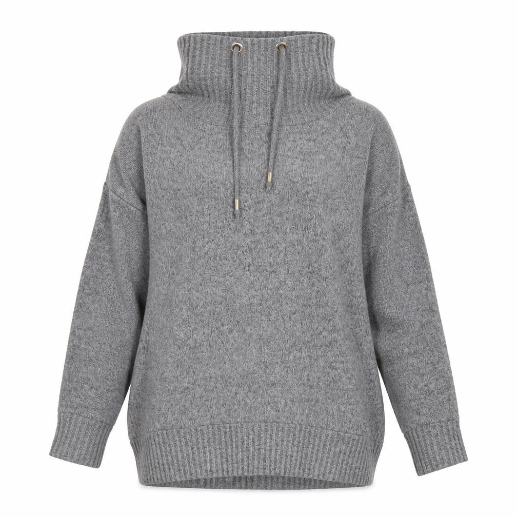 F&F Women's Grey High Neck Knit Pullover Jumper Size 12