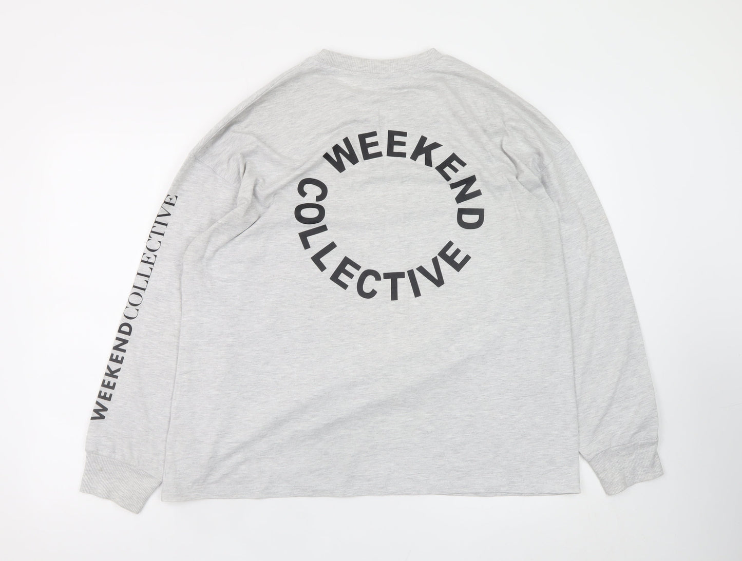 ASOS Weekend Collective Grey Long Sleeve Men's T-Shirt M
