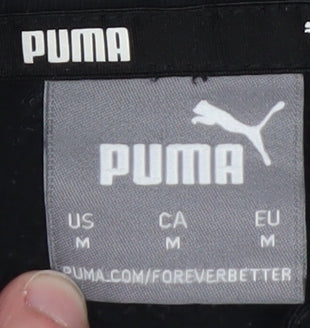 Puma Men's Black Pullover Hoodie M Graphic Logo Fleece Sweatshirt