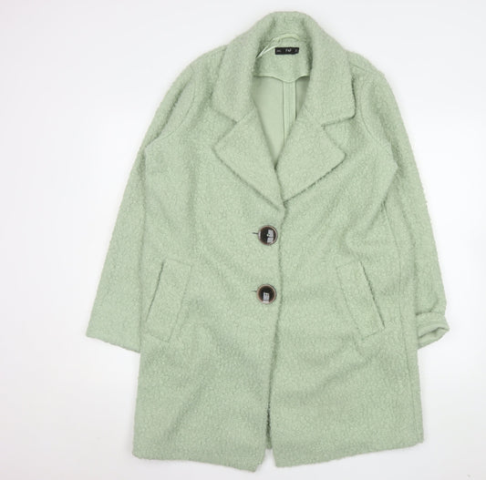 F&F Women’s Green Mid-Length Overcoat Size 8 Polyester Classic Style
