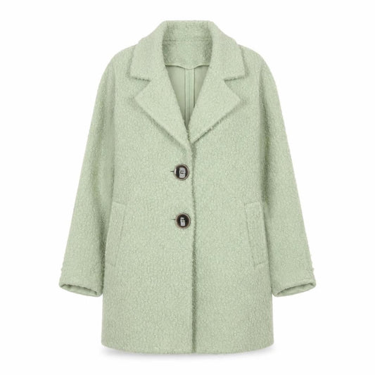 F&F Women’s Green Mid-Length Overcoat Size 8 Polyester Classic Style