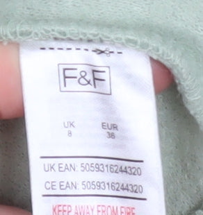 F&F Women’s Green Mid-Length Overcoat Size 8 Polyester Classic Style