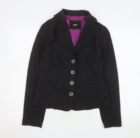 Marks and Spencer Women Black Size 10 Tailored Blazer Jacket