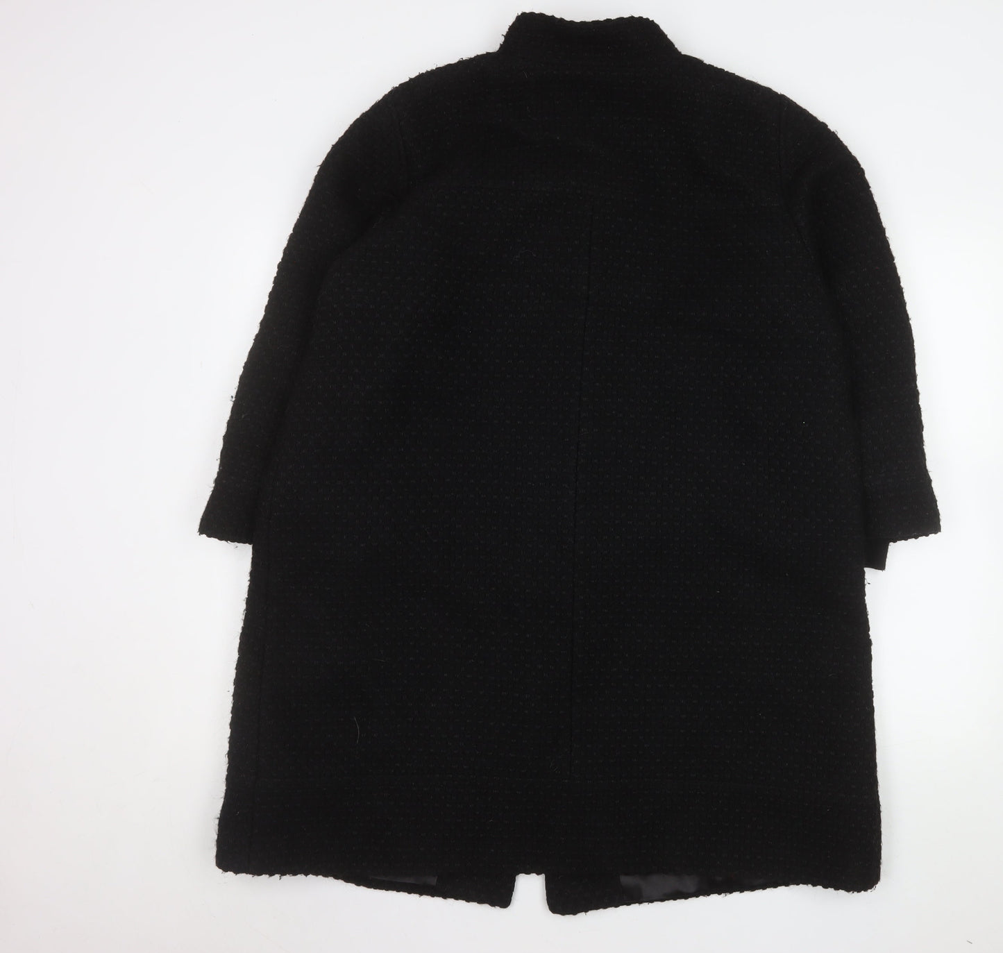 Marks and Spencer Per Una Women Black Wool Blend Long Coat Size 18
