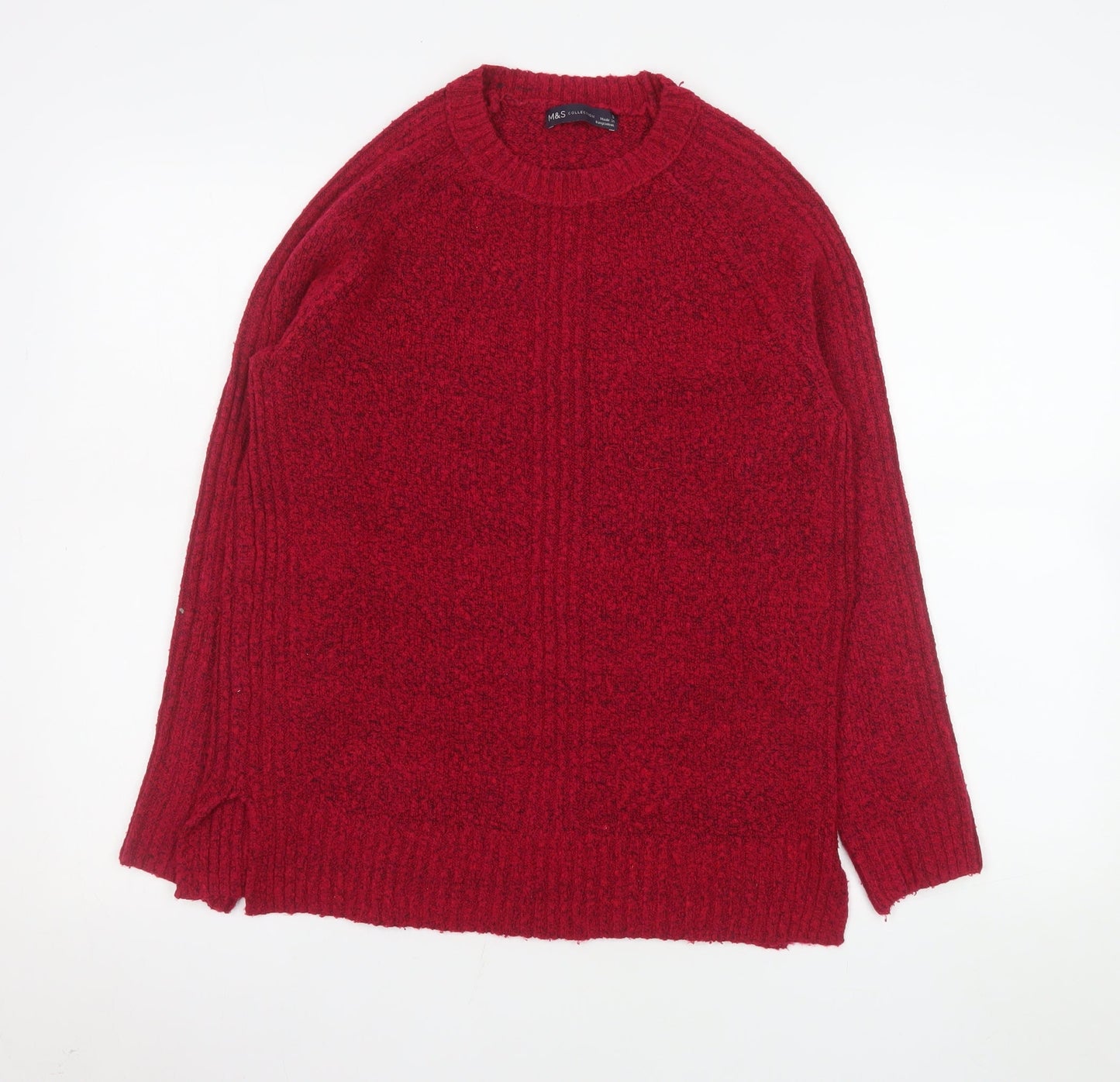 Marks and Spencer Women’s Red Chunky Knit Pullover Jumper Size S