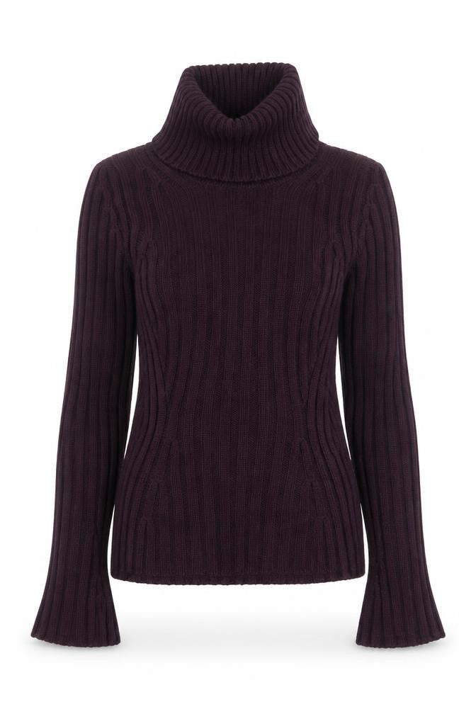 Marks & Spencer Women’s Purple Roll Neck Rib Knit Jumper Size 10