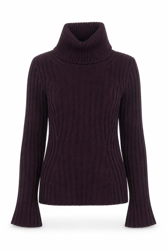Marks & Spencer Women’s Purple Roll Neck Rib Knit Jumper Size 10