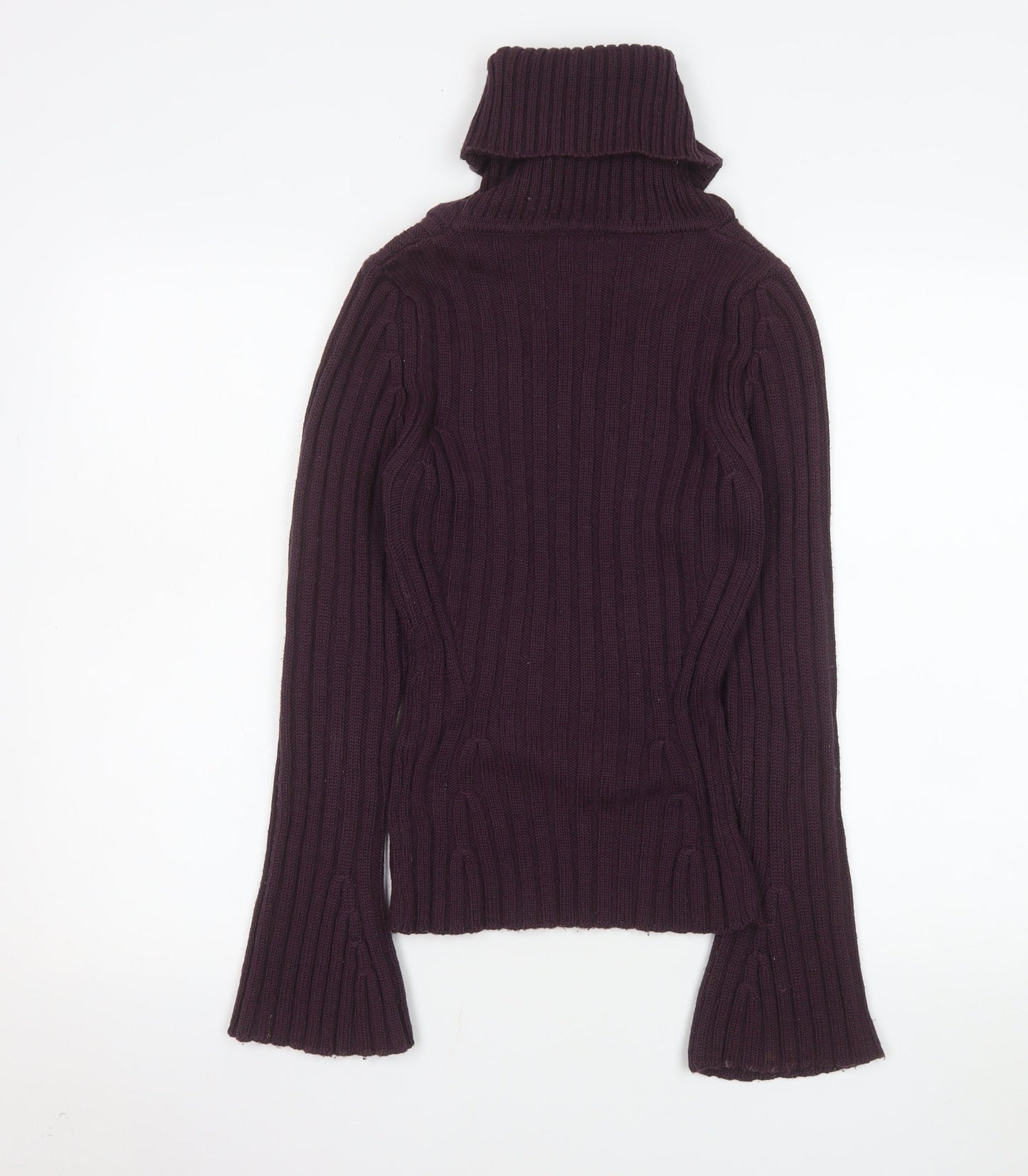 Marks and Spencer Women’s Purple Roll Neck Rib Knit Jumper Size 10