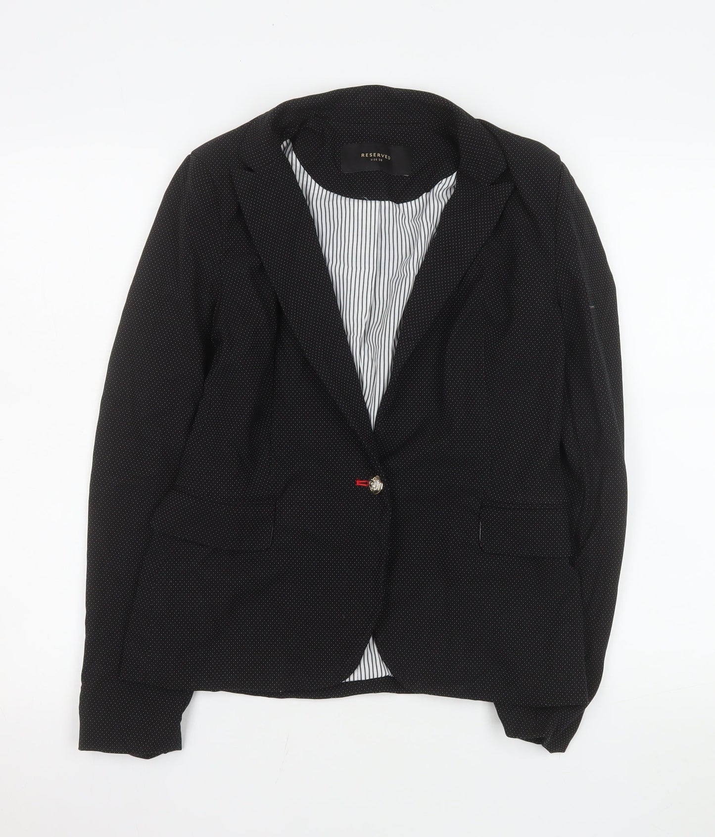 Reserved Women's Black Size 10 Slim Fit One-Button Tailored Blazer
