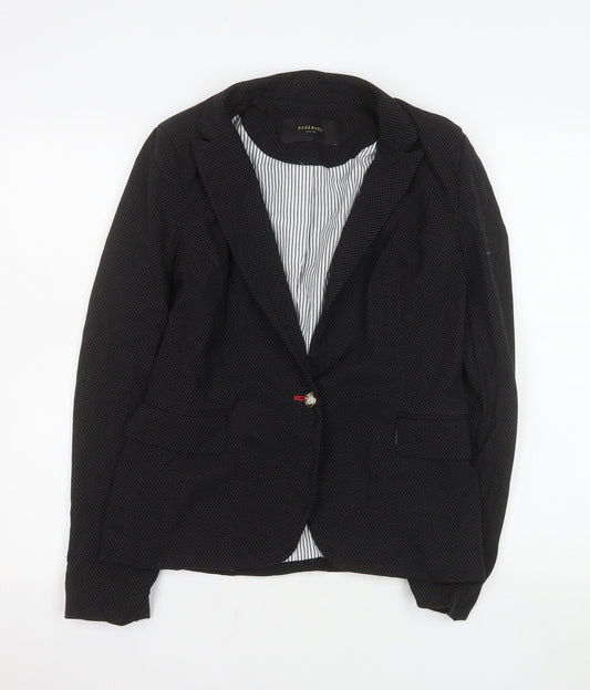 Reserved Women's Black Size 10 Slim Fit One-Button Tailored Blazer