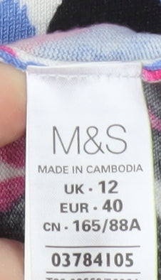 Marks and Spencer Women's Multicoloured Cardigan UK 12 Crew Neck