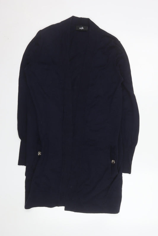 Wallis Women’s Black Open Front Long Sleeve Knit Cardigan Size S