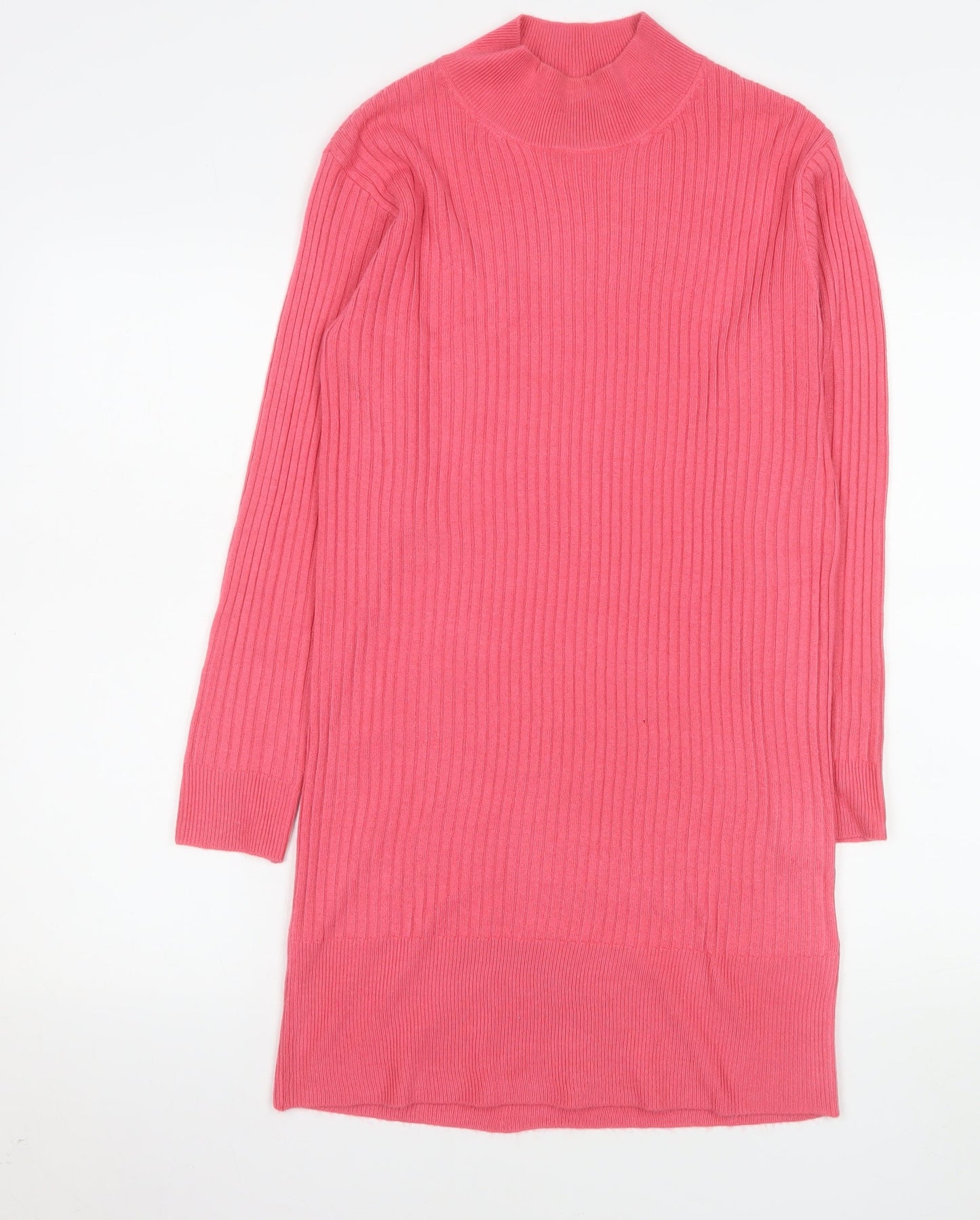 Marks and Spencer Women Pink XS Ribbed Knit Jumper Dress