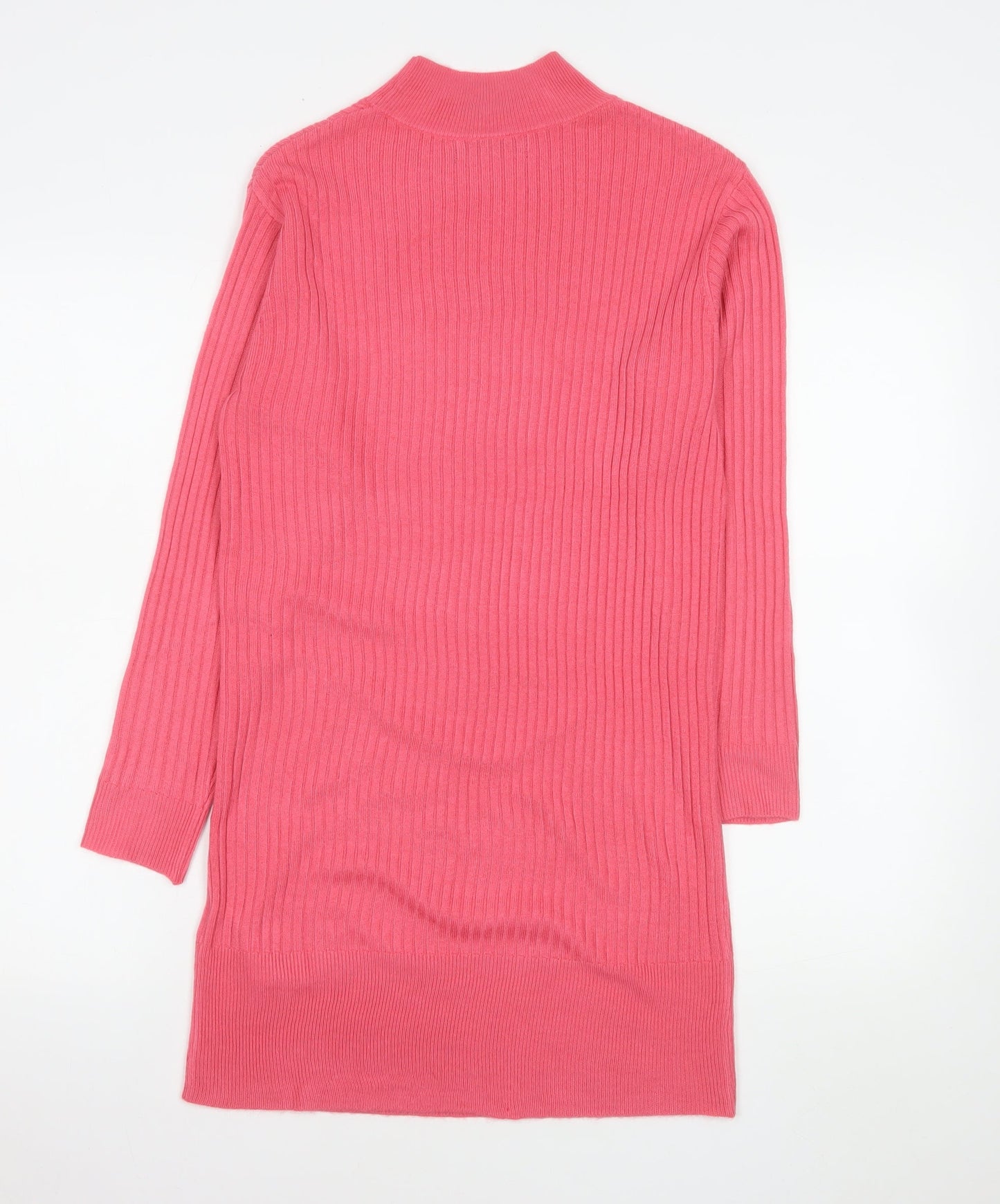 Marks and Spencer Women Pink XS Ribbed Knit Jumper Dress