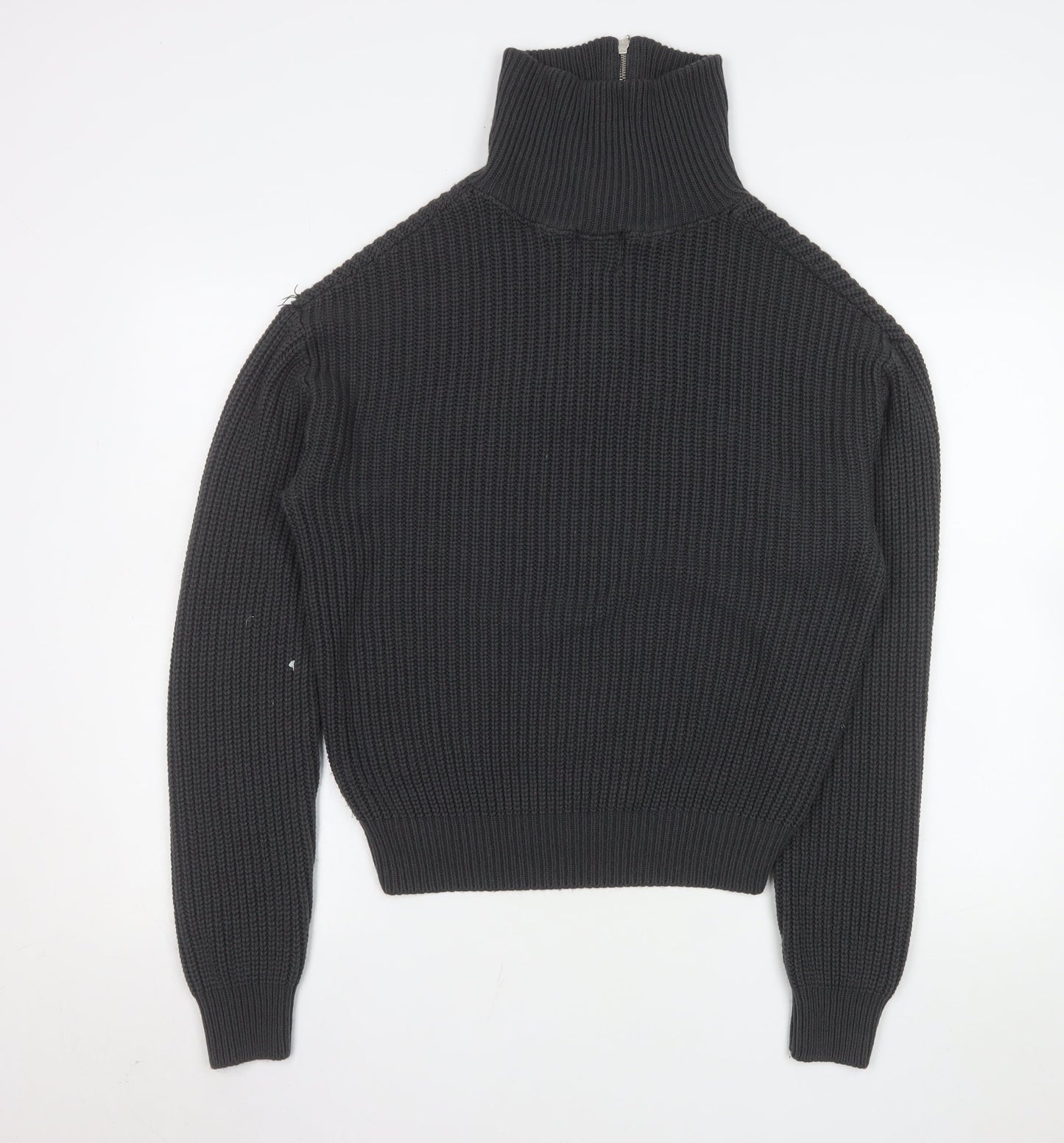 Mennace Men’s Black XS Half Zip High Neck Knit Sweatshirt
