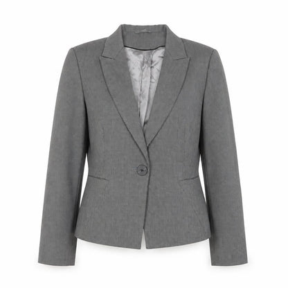 Front view of Principles Women's Grey, size 14, Classic Single-Breasted Suit Jacket