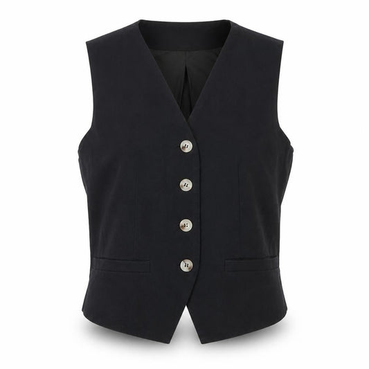 Katch Me Women Black XL Sleeveless Tailored Suit Waistcoat