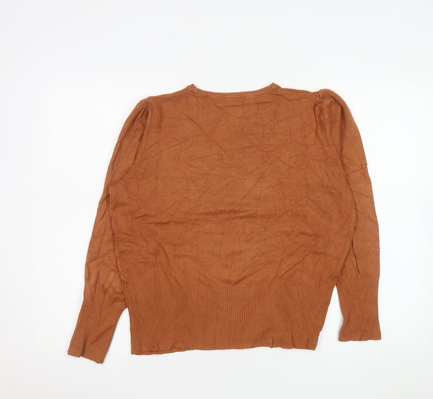 Marks and Spencer Womens Brown Size 16 Crew Neck Knit Jumper
