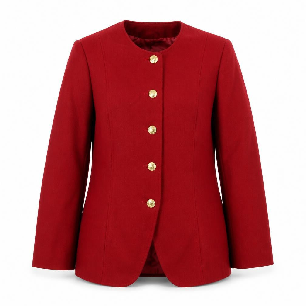 Eastex Women Red Wool Blazer Size 12 Classic Tailored Jacket