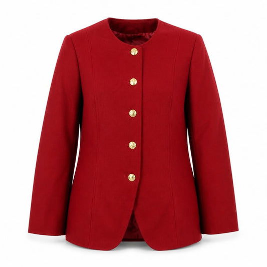 Eastex Women Red Wool Blazer Size 12 Classic Tailored Jacket