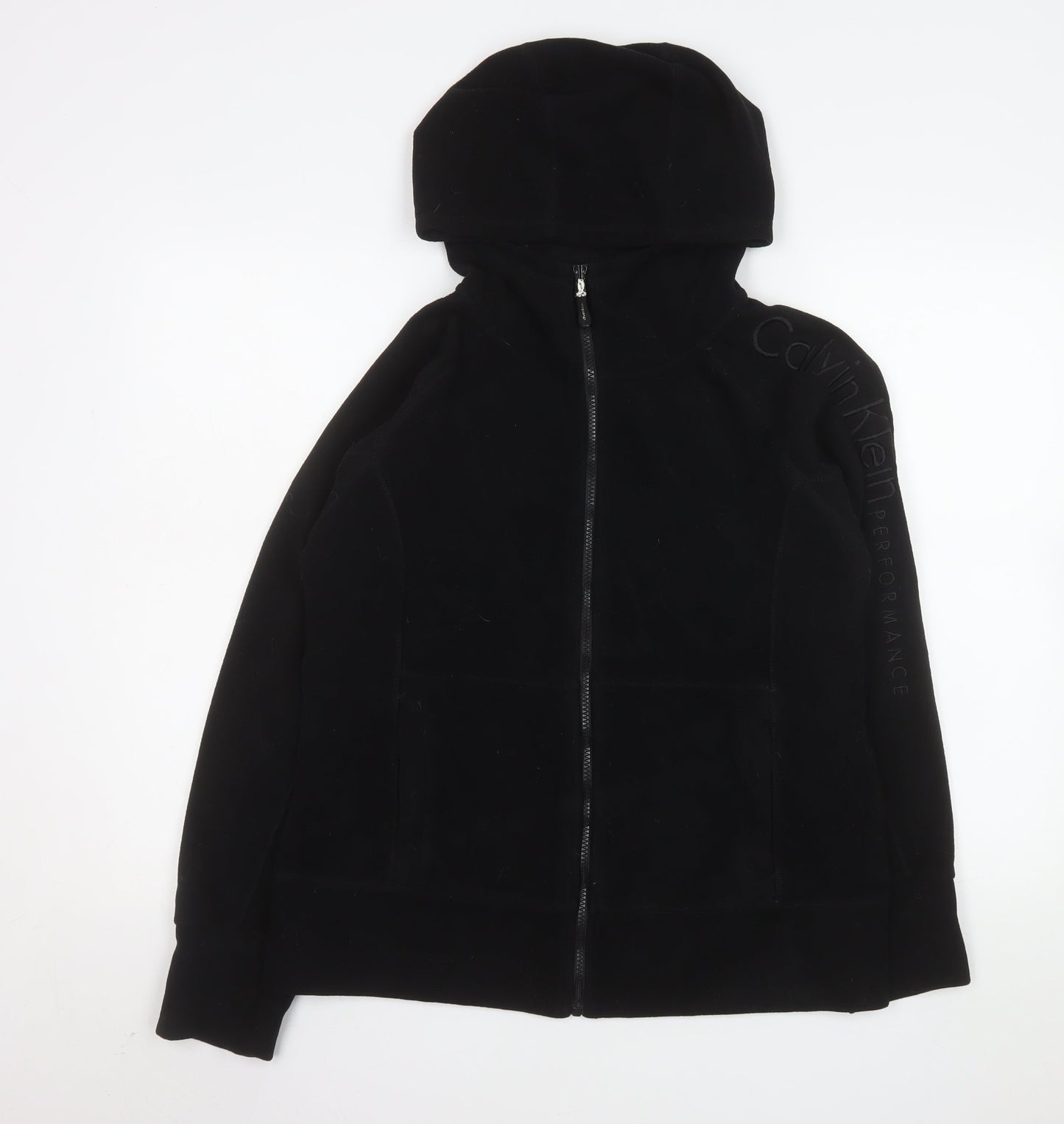 Calvin Klein Men’s Black Medium Hooded Fleece Zip Jacket